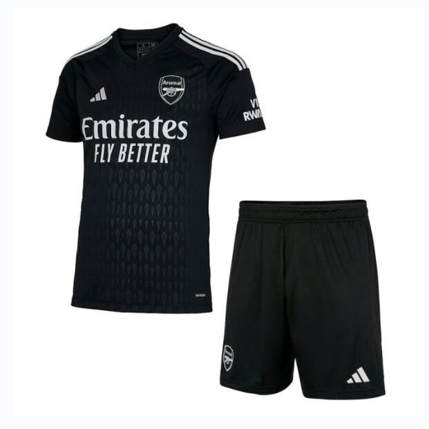 Arsenal Goalkeeper Soccer Kit 2023/24 Kids Black